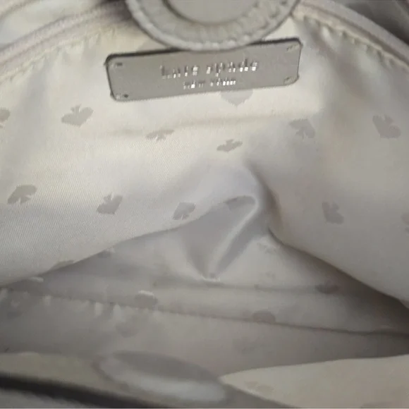 Kate Spade Jackson Gray Leather Satchel Crossbody Bag - Picture 7 of 9